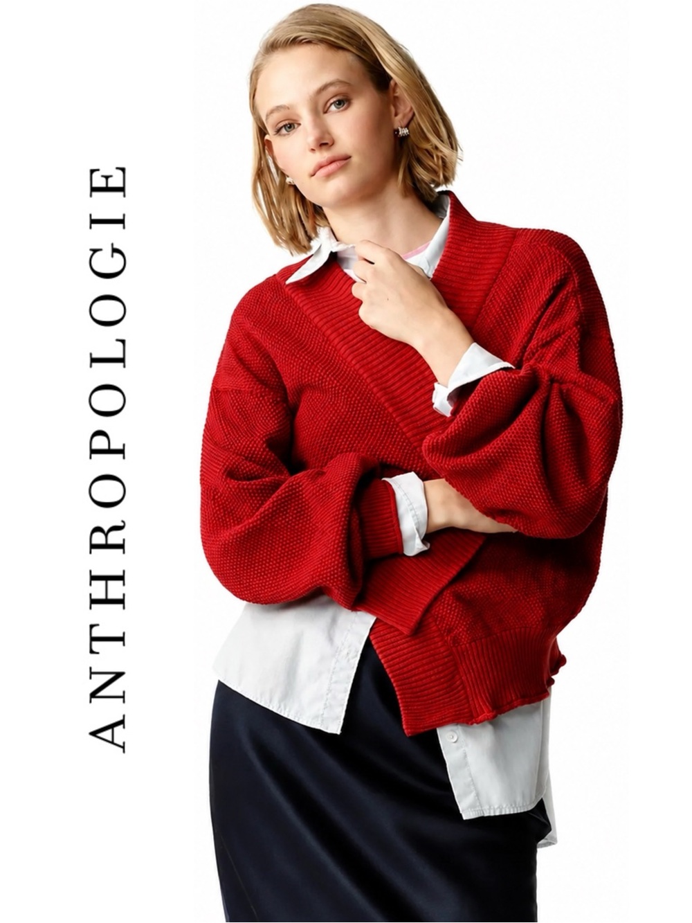 Anthropologie Livvy Waffle Knit Cardigan by Flat White